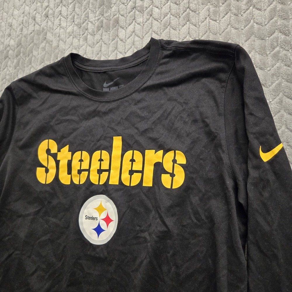 NFL Pittsburgh Steelers Nike Shirt Football Mens M Black Long Sleeve Performance